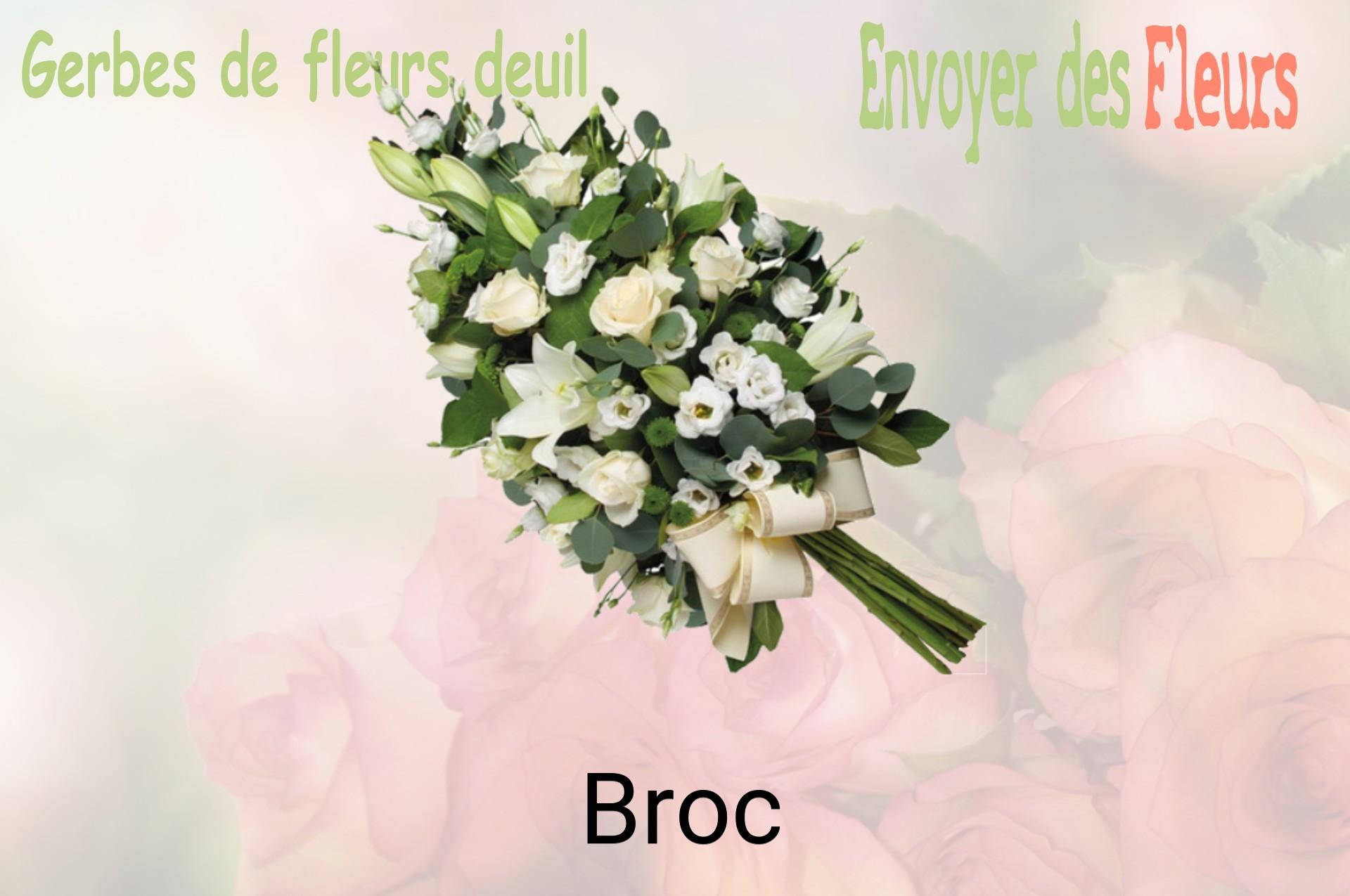 Gerbe de fleurs de deuil livrée à Broc